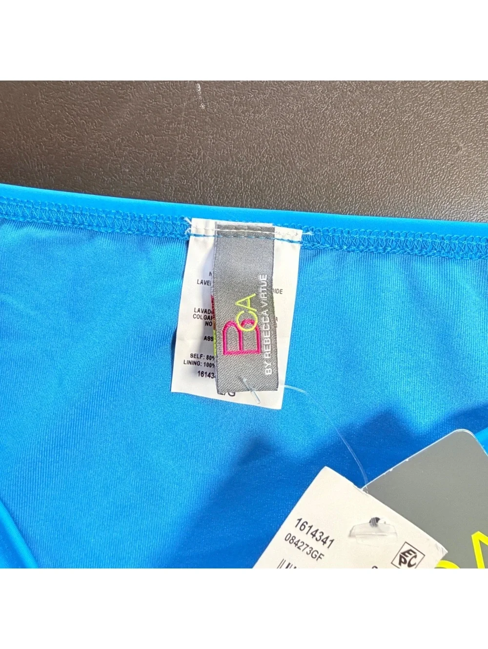 BECCA SKY blue shirred bikini swim bottoms size L NWT